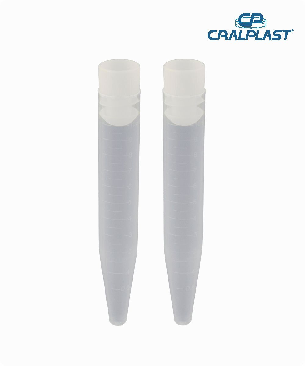 Tubo cônico PP 10mL  com tampa  branca estéril individual